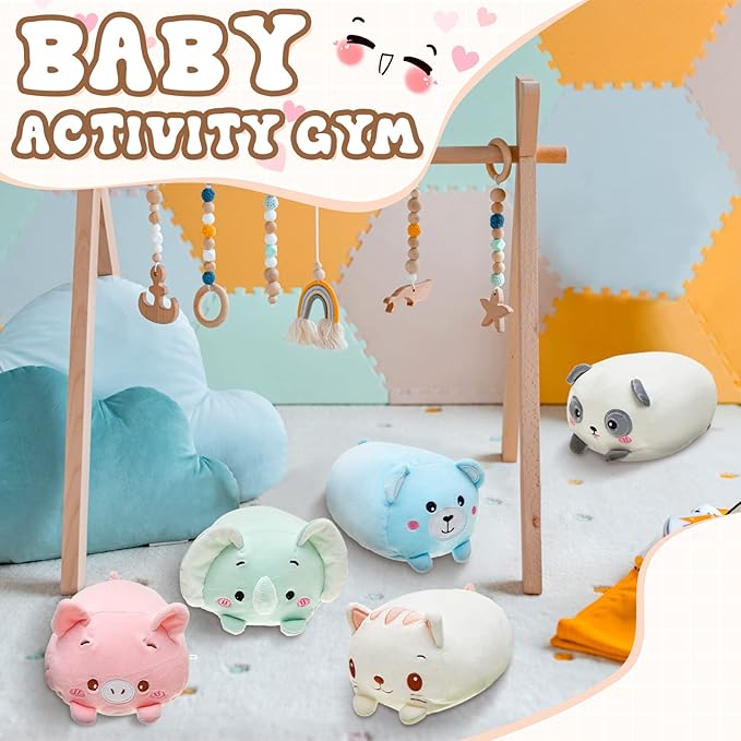 Leitee 9 Pcs Stuffed Animals Plush Bulk 8 Inch Cute Plushies Toys Plush Pillow for Boys Girls Birthday Gifts Box Toys for Classroom Prize Kids Party Favors Valentines Gifts in Bulk (Cute Animal)