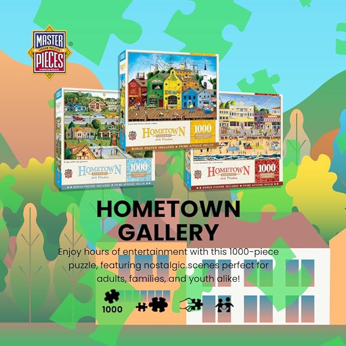 MasterPieces 1000 Piece Jigsaw Puzzle For Adults, Family, Or Youth - Bungalowville - 19.25"x26.75"