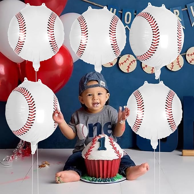 12 Pcs Baseball Balloons,18 Inch Baseball Foil Balloons,Baseball Party Decorations Sports Mylar Balloon for Birthday Party Sports Theme Party Supplies (Baseball)