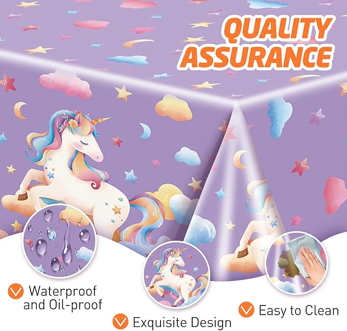 146Pcs Unicorn Plates and Napkins Party Supplies Includes Plates, Napkin, Fork, Cup, Straw, Tablecloth, Banner for Unicorn Baby Shower Birthday Party Decorations, Serves 24