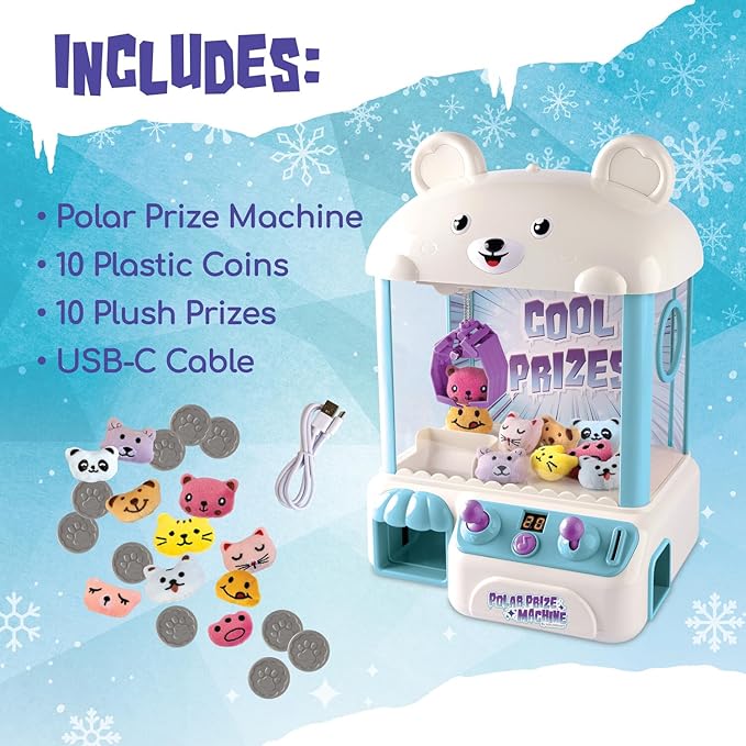 MindWare Polar Bear Prize Machine Crane Game - Electronic Arcade Game Machine for Ages 3 and Up