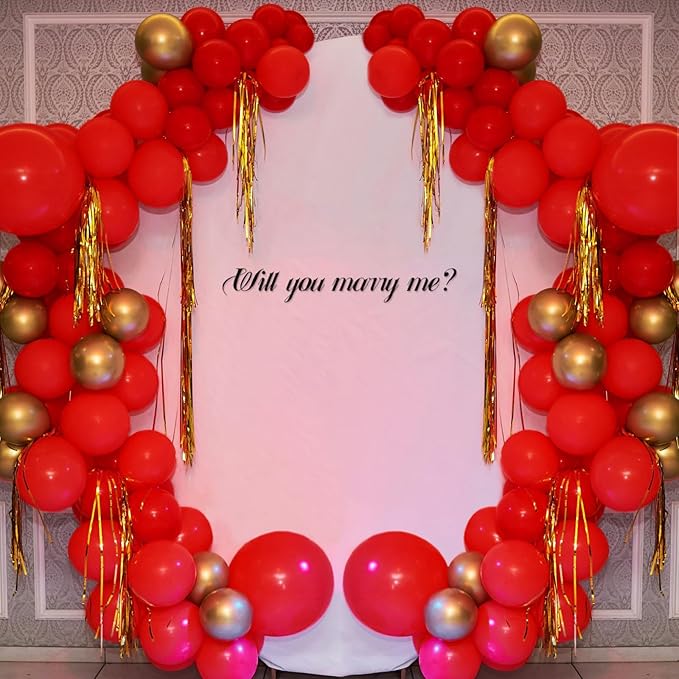 134Pcs Red Balloons Different Sizes 5 10 12 18 Inch Red Balloon Garland Arch Kit, Latex Balloons for Birthday Wedding Baby Shower Party Decorations.
