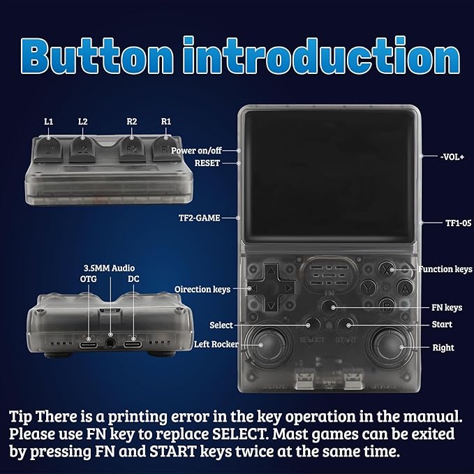 R40S Pro+ Handheld Game Console, 30000 in 1 Games Mini Retro Video Console, 3.5-Inch IPS Screen,256GB TF Memory Memory,Built in 45+ Emulators,3800mAh Battery (Transparent Black 256G)