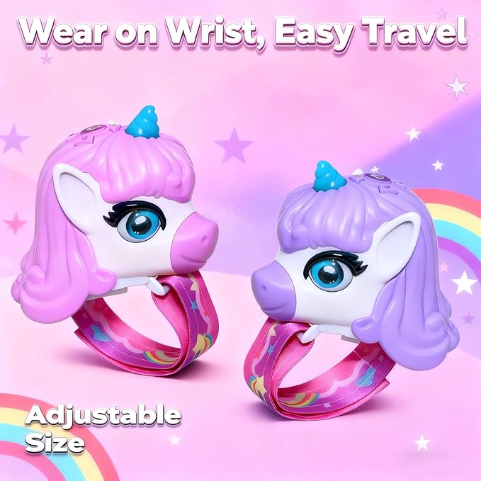 Walkie Talkies for Kids, 2 Pack - Wrist Watch Kids Walkie Talkies, Magical Pony Toddler Walkie-Talkie Toys, 2-Way Radios with Clear Sound, Ideal Gift for Girls & Boys Ages 3-12