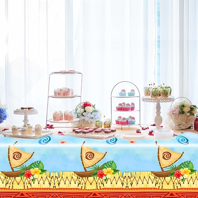 2pcs Summer Ocean Party Tablecloths,42 * 71inch,Summer Beach Surfing Birthday Decoration Supplies