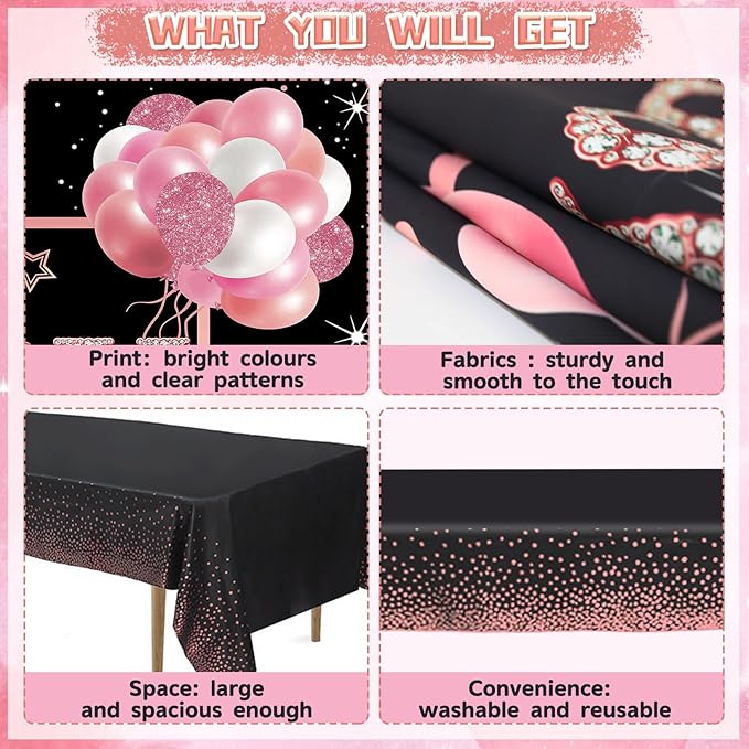 Farewell Party Decorations Supplies Kit,Rose Gold We Will Miss You Decorations Include We Will Miss You Banner Backdrop Table Toppers Paper Pompoms Going Away Party Hanging Swirls Decorations