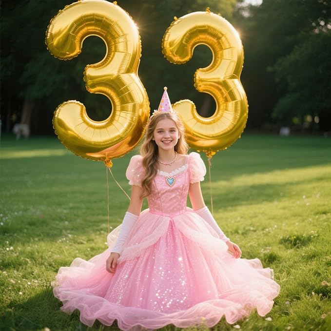 40 Inch Gold Balloon Number 3 Balloon,Number Balloons Gold Big Giant Jumbo Number 3 Foil Mylar Balloons for 13th Birthday Party Anniversary Events,Wedding Anniversary Party Decorations