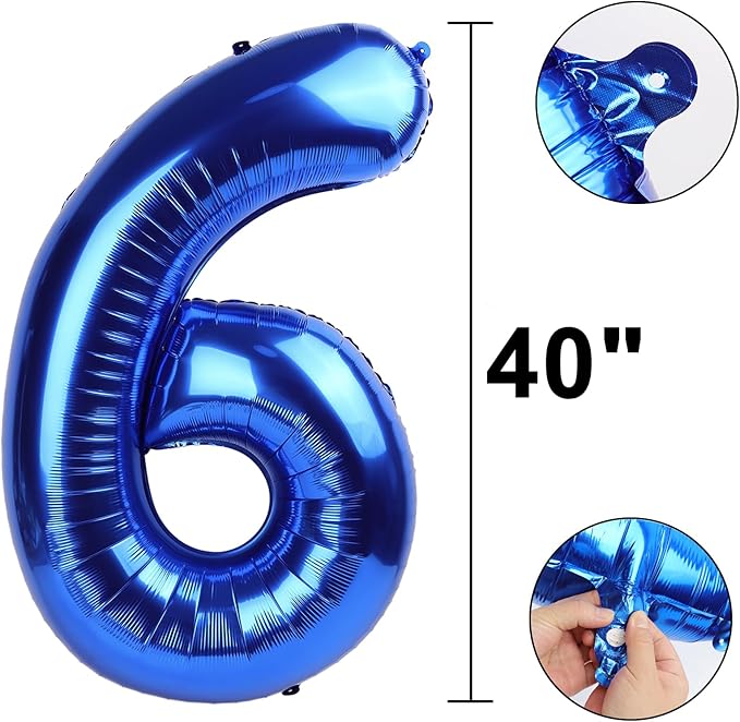 40 Inch Navy Blue Foil Number 6 Foil Balloon 6th 16th 60th 66th Birthday Jumbo Anniversary Corporate Milestone Event Decorations Dark Blue 6 Digit Birthday Party