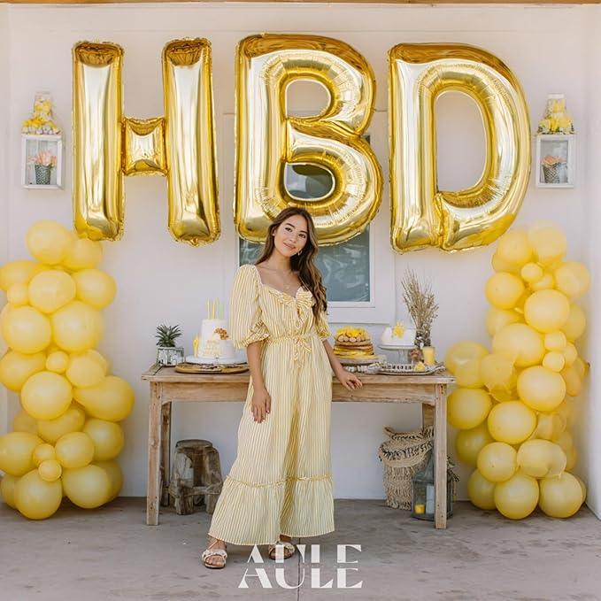 AULE 40 Inch Big Letter Balloon Gold C Large Foil Helium Alphabet Balloons A-Z for Birthday Anniversary Graduation New Year Party Decoration Supplies