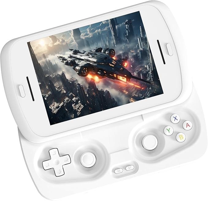 Anbernic RG Slide Retro Handheld Game Console , 4.7-inch LTPS in-Cell Screen Capacitive Joystick Android 13 System Support AI Assistant 5G WiFi Bluetooth 5.0 NO Game Card(White)