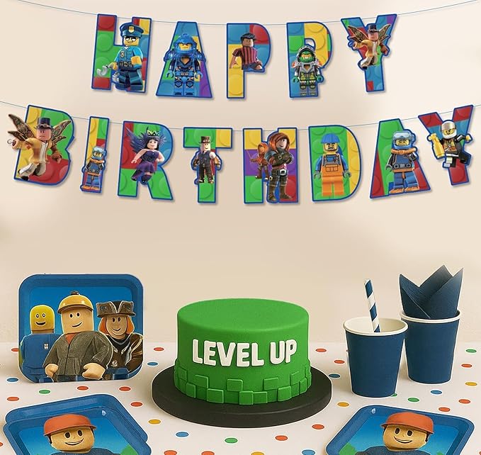Video Game Happy Birthday Banner Boy - 10ft, No DIY Preassembled Colorful Video Game Birthday Decorations for Boys Gaming Birthday Party Decorations Gaming Backdrop Video Game Backdrop Gaming Party Supplies for Boys