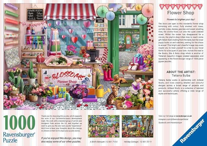 Ravensburger Blossoms Flower Shop 1000 Piece Puzzle for Adults