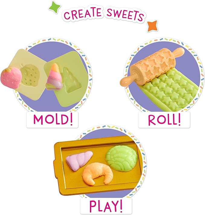 Rainbow High Littles Dessert Shop Playset + Small Doll (Pink 5.5”), Make Ice Cream and Sweets, Kids Gift 4+