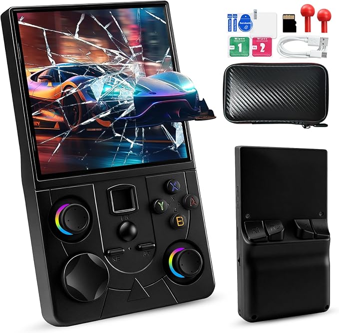 DC40V Retro Handheld Game Console - 4.0 Inch Retro Gaming Console with Preloaded 20,000+ Classic Games, Open Source Linux System, Built-in 64G TF Card, Portable Pocket Hand Held Video Game