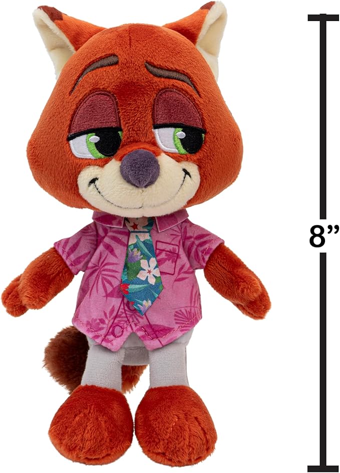 Disney’s Zootopia 2 8” Plush Nick Wilde - Stuffed Animal Movie Toys for Kids and Collectors - Suitable for Ages 3+