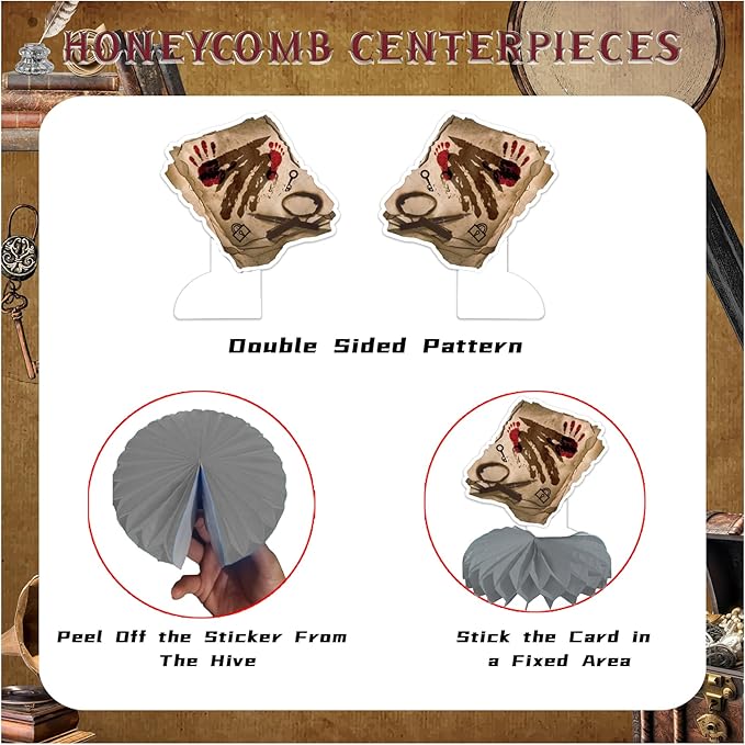 9 PCS Escape Room Honeycomb Centerpieces Table Decorations Escape Room Table Centerpieces for Escape Room Party Supplies Birthday Party Decorations