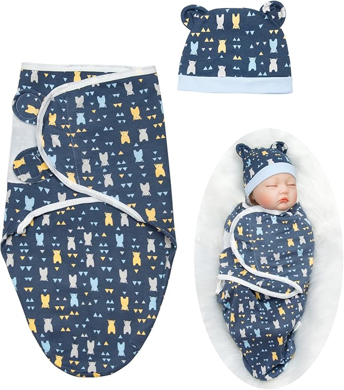 Reborn Baby Doll Blanket Accessories for 17-22 Inch Reborn Dolls Girls/Boys Soft Cotton Blue Bear Blanket 2pcs Toddler Dolls Clothing
