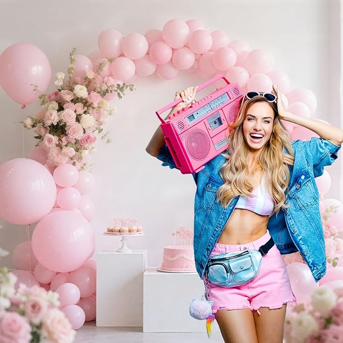 Pastel Pink Balloon,145pcs Latex Pale Pink Balloons Arch Kit Different Sizes 18 12 10 5 Inch,Macaron Pink Balloon Garland Arch for Women Girl Baby Shower Mothers Day Birthday Party Decoration