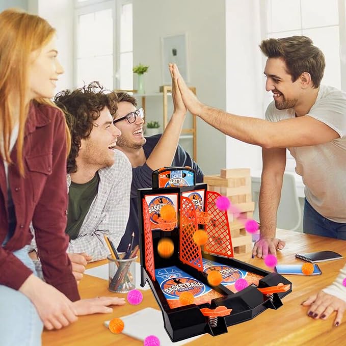Mini Tabletop Basketball Game Desktop Basketball Games Basketballs Shooting Games Toy Basketballs Arcade Game Table for Adults Kids Office Stress Relief Birthday Gifts