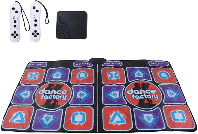 FOSA Double Dance Mat Games Toys, Music Dance Pad Double Player Exercise Foldable Kids Dance Rhythm Step Play Mat TV Dance Pat Blanket for Girls Boys Dance Musical