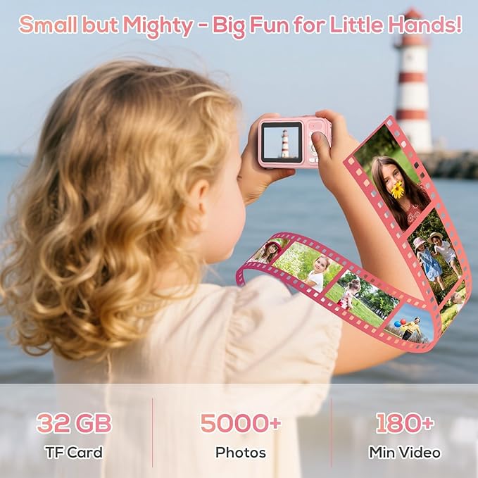 Digital Camera for Kids, 48MP FHD 1080P Point and Shoot Digital Cameras with 16X Zoom Anti-Shake, Compact Portable Cameras for Photography, Compact Camera for 6 7 8 9 10 Years Old- Toys for Toddler