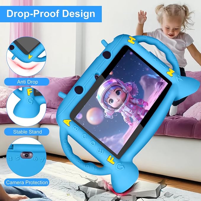 Kids Tablet, 7 inch Tablet for Kids 3-10, Educational Learning Toddler Tablet Android 11, 3GB RAM+32GB ROM Storage, Google Play YouTube (Blue)