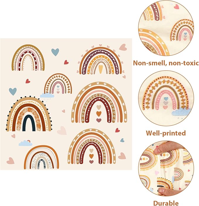 party greeting 50 Pcs Boho Rainbow Napkins Supplies Boho 1st Birthday Party Napkins Decorations Rainbow Lunch Paper Napkins for Birthday Baby Shower