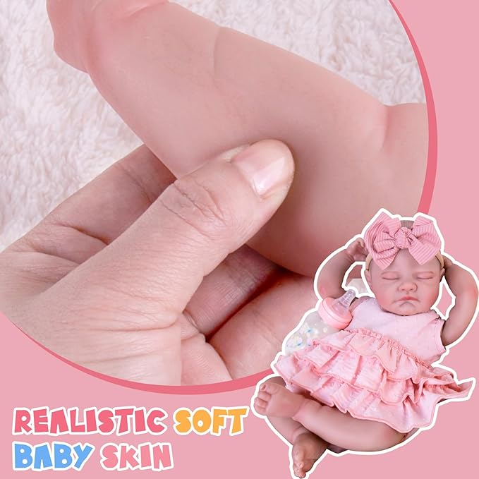 Aori Reborn Baby Dolls Realistic - Lifelike 20 Inches Newborn Baby Doll Girls with Poseable Limbs and Feeding Kit Included, Nice Gift for Kids 3+