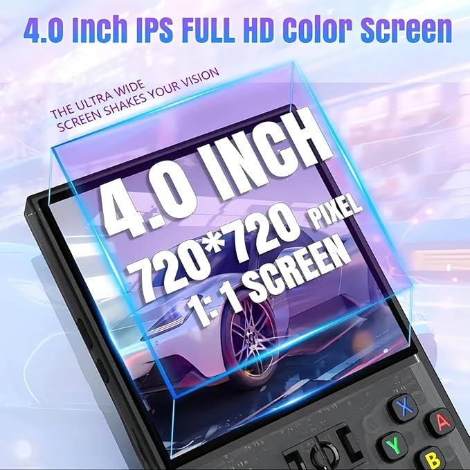 R36MAX Retro Game Console (R36S New Upgrade) - 4K HD 4.0" IPS Screen, 128GB Preloaded 22,000+ Retro Games, Open-Source Linux System, 4000mAh Rechargeable, Portable Video Games (Gray 128G)
