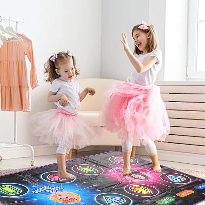 Dance Game Mat Kids Dance Pad Electronic Mat with Wireless 5 Game Modes & Dazzling Lights for Girls & Boys Ages 3-12 Years Old