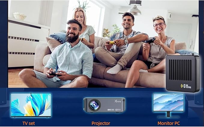 All8bit, All 8 Bit G11 Pro, All 8 Bit Console G11 Pro, 100,000 Games, [4K + 256GB] with 2.4G Wireless Dual Controllers, Portable Plug, Play Gaming Console (64GB)