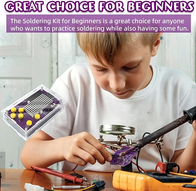 Basic Soldering Kit for Teaching, Soldering Practice Kit with Retro Classic Games, Soldering Projects for STEM Education, Electronic Kits for College High School Students Learning