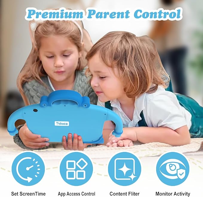 Kids Tablet 7 inch Tablet for Kids 3-7 32GB ROM Toddler Tablets with Youtube WiFi Case, Kids Android Tablets for Kids Toddlers Child Software Installed Parent Controls Lots of Content for Boys Girls