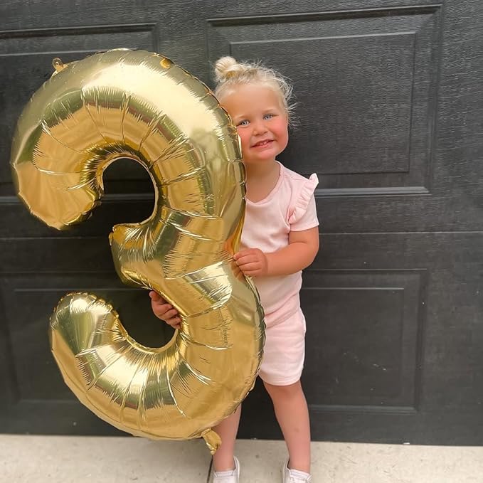 Champagne Gold 5 Balloon, Number Balloons 40 Inch, Light Gold 5th Birthday Balloon Decorations, Light Gold Party Supplies, 5 Number Balloons, Number 5 Balloon