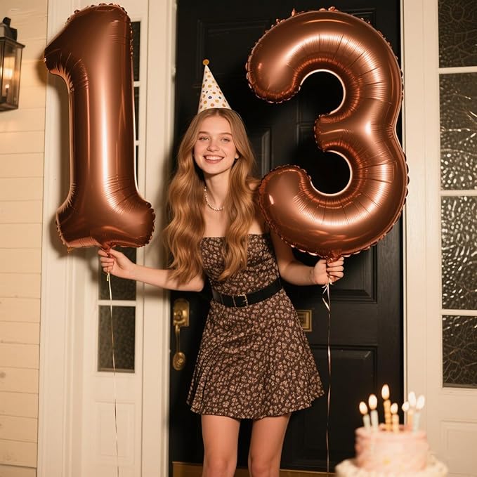 40 Inch Dark Brown Balloon Number 1 First Birthday Jumbo Mylar Foil Helium Chocolate Balloon for 10 21 31 Birthday Digital for Birthday Party Wedding Anniversary Party Decorations