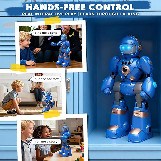 Robot Toys for Kids 3-8: Remote Control Robot with Talking, Programmable, Voice Recording, Singing, Dancing & Gesture Control - Gifts for Smart Kids - RC Interactive Toys for Boys & Girls