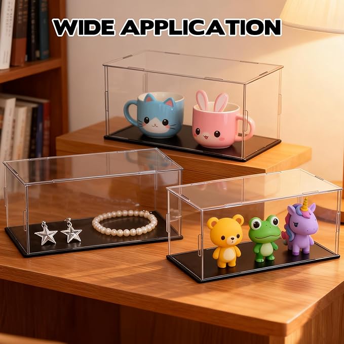 Acrylic Model Car Display Case 1: 24 Scale with Black Base Clear Model Car Storage Case Diecast Display Boxes Vehicle Model Car Case Dustproof Showcase for Collectibles Memorabilia Toy Storage