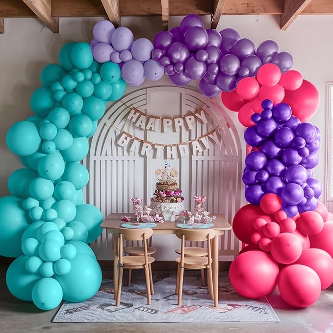 12 Inch Pink Teal Blue Purple Balloons for Girls Baby Shower Birthday Wedding Party Decoration
