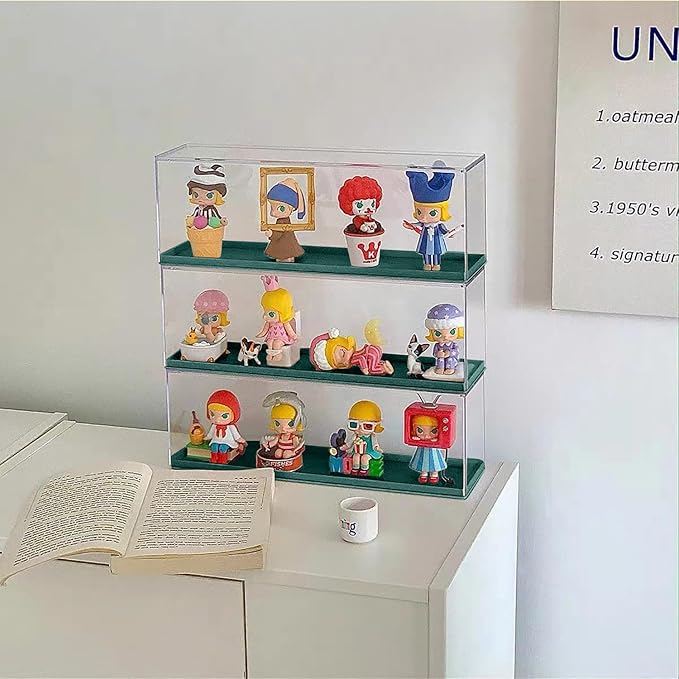 Clear Acrylic Display Case for Mini Pop Figures,Desktop Storage Cabinet Organizer for Doll Toy Collectibles, Action Figures, Mini Figurines Dustproof Protection
