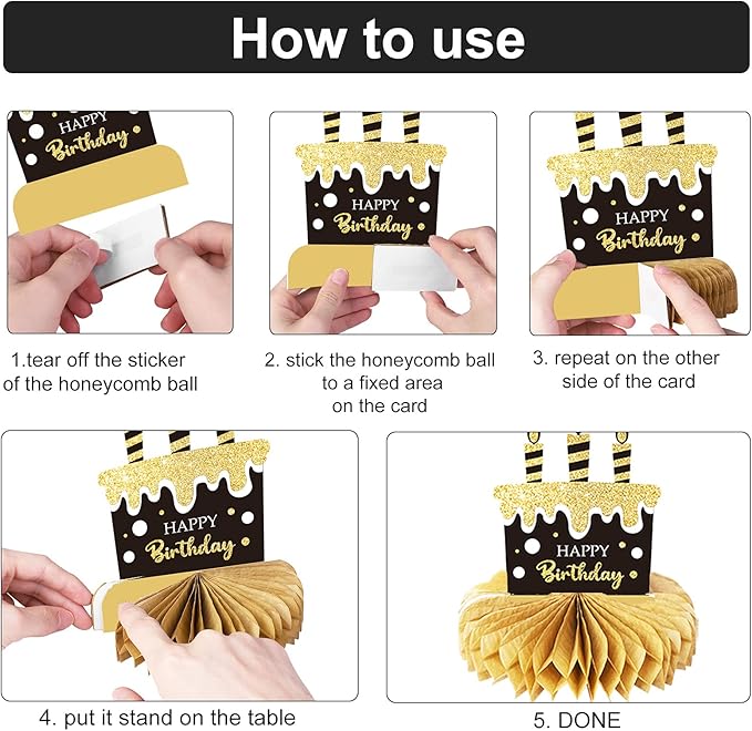 9 Pieces 16th Birthday Decoration for Boys Black Gold 16th Birthday Tables Decor Honeycomb Centerpieces Cheers to 16 Years Table Topper for Boys Girls Sixteen Years Birthday Party Supplies (16th)