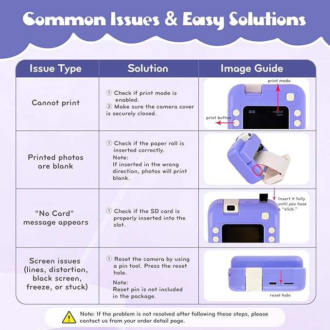 Kids Camera Instant Print with Flip Lens, Digital Camera Print Photos for Toddler Toys, HD Camcord 1080P Video, Portable Travel Toys Birthday Gift for 4 5 6 7 8 9 10 Years Girls Boys Purple