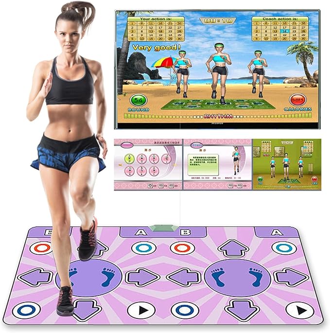 Fabater Wireless Electronic Dance Mat for TV Gaming, Non-Slip Double User Dance Pad with Music & Fitness Games, Interactive Step Mat Family Fun, Portable Dance Floor for Boys Girls Gift