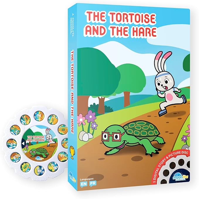 Moonlite Storybook Reels for Flashlight Projector, Kids Toddler | The Tortoise & The Hare | Single Reel Pack Story for 12 Months and Up