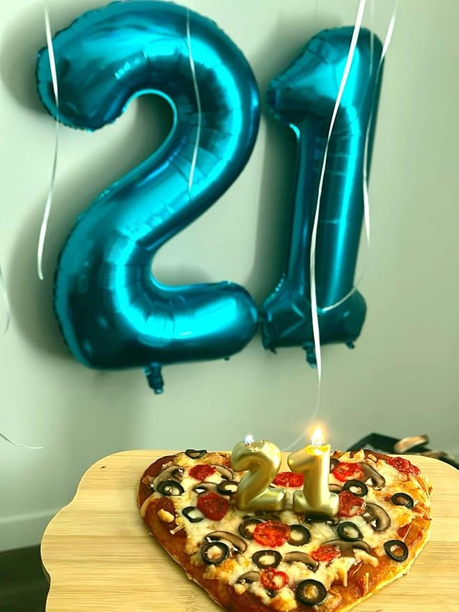 Blue 40 Inch Big Number Balloon Birthday Decoration, Number 2 Helium Balloon 12 20 22 23 24 26 2026 New Years Celebration, Boy Girl Baby Anniversary Party Graduations Supplies Decorations