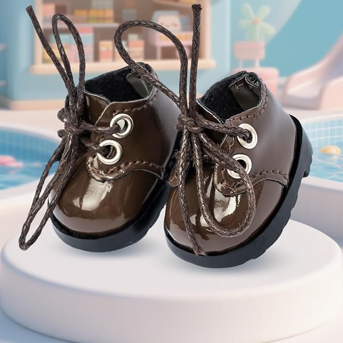 15-17cm Doll Shoes for 15-17cm Doll Boots, 5inch Doll Shoes Accessories Easter Gifts (Brown)