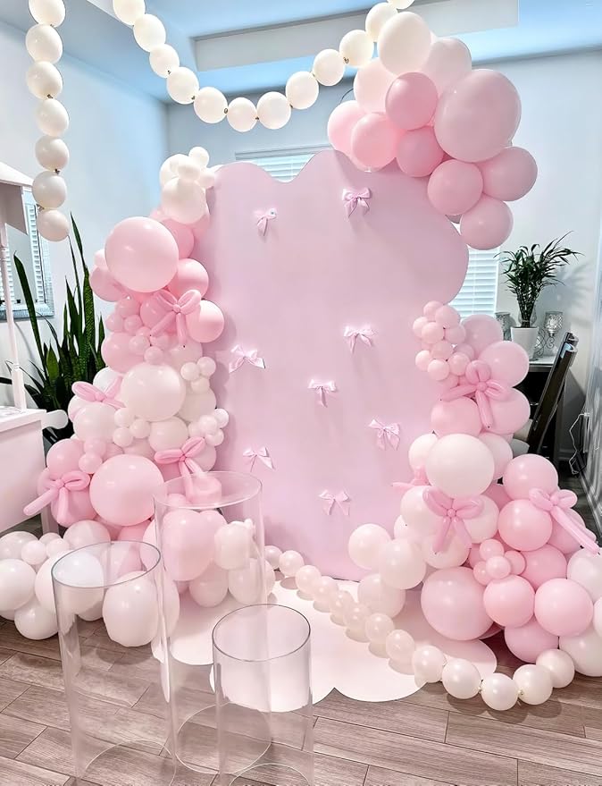 Light Pink Balloons Latex Balloons - 12 Inch Pastel Baby Pale Pink Latex Balloon, Bright Party Balloon with Ribbons for Baby Shower Gender Reveal Birthday Wedding Party Decorations, 50 Pcs