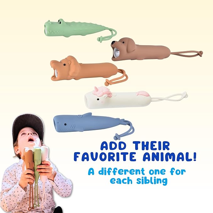 Rechargeable Kids Flashlight for Boys & Girls - Soft Silicone Dog Puppy Toy Light, Eye-Protection Dimmable 3 Modes, USB-C Charging, Small Handheld Flashlight for Camping, Reading, Birthday Gift