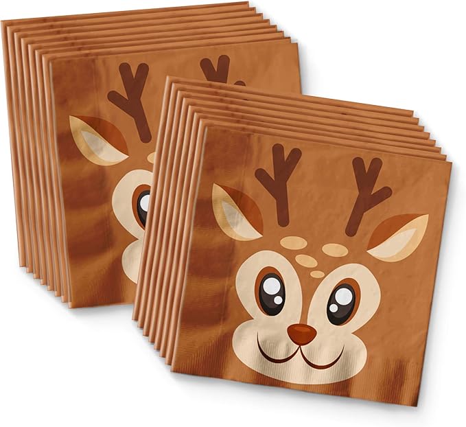 Reindeer Birthday Party Supplies Set Plates Napkins Cups Tableware Kit for 16