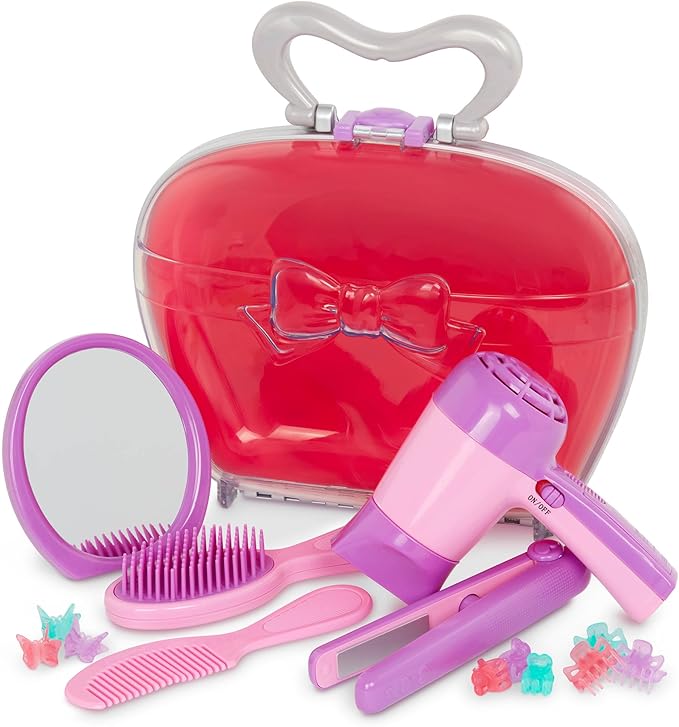 Battat – Play Circle – Hair Dryer with Sounds & Air – Carrying Case – Salon Accessories – Pretend Play Toys – Beauty Shop – 3+ Years(15 Pieces)