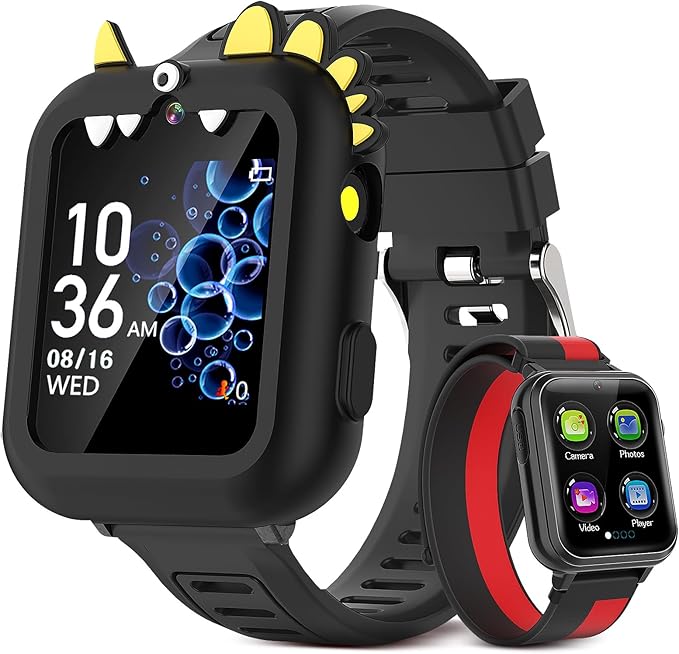 Kids Smart Watch Boys Gift Age 3-12 with 39 Games Alarm Clock Camera Video Music Player Pedometer Flashlight 12/24 hr HD Touch Screen Kids Watch Christmas Birthday Toys for Boys Ages 4 5 6 7 8 9 10